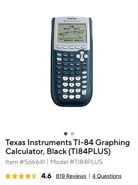 Texas Instruments TI-84 Plus Graphing Calculator - Dark Blue and White Keys